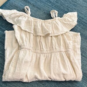 White Ruffled Sleeveless Dress